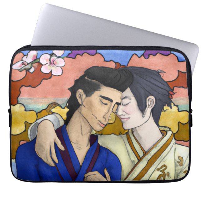 Funda Para Portátil Pareja gay al estilo del arte japonés Ukiyo-e (Frente)