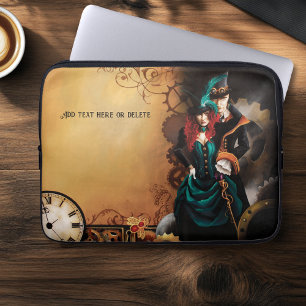 Funda Para Portátil Pareja Victoriana Steampunk Elegancia Romance