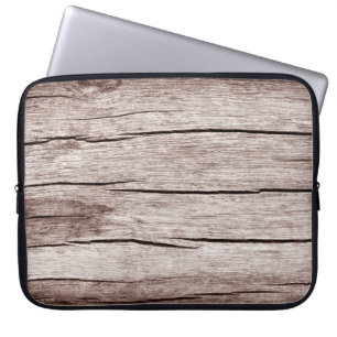 Funda Para Portátil Parqué antiguo con grietas, textura de madera anti
