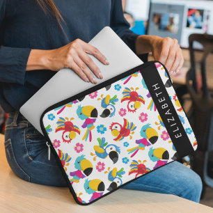 Funda Para Portátil Parrots coloridos, loros tropicales, su nombre