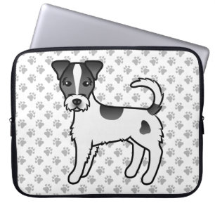 Funda Para Portátil Parson Russell Terrier de pelaje áspero negro y bl