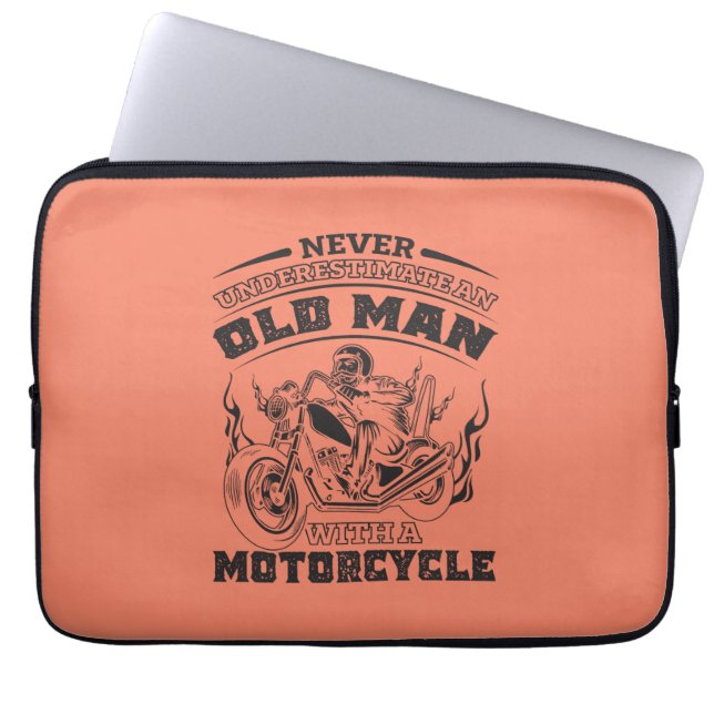 Funda Para Portátil Pasión del Viejo para motocicletas, divertida (Frente)