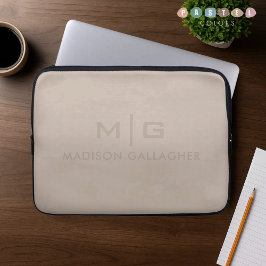 Funda Para Portátil Pasta de color beige marrón suave sólido de luz su