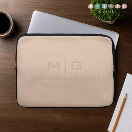 Funda Para Portátil Pasta de melocotón beige rosa suave luz sólida en 