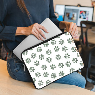 Funda Para Portátil Pasta de perro, garras de perro, patas verdes