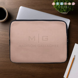 Funda Para Portátil Pasta de Terracota Rosa Rojo Color Luz Suave Sólid