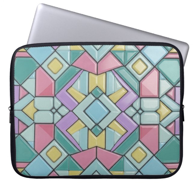 Funda Para Portátil pastel a cuadros (Frente)
