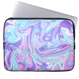Funda Para Portátil Pastel Blue & Purple Marble Liquid Texture