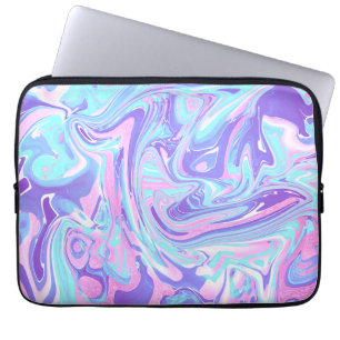 Funda Para Portátil Pastel Blue & Purple Marble Liquid Texture