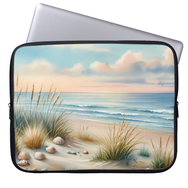 Funda Para Portátil Pastel Coastal Dunes Watercolor (Frente)