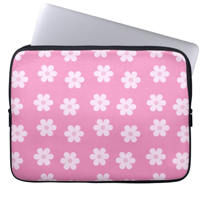 Funda Para Portátil Pastel Daisies Pink (Frente)