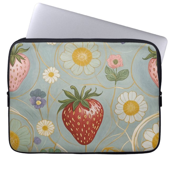 Funda Para Portátil Pastel Floral y Berry Delight (Frente)