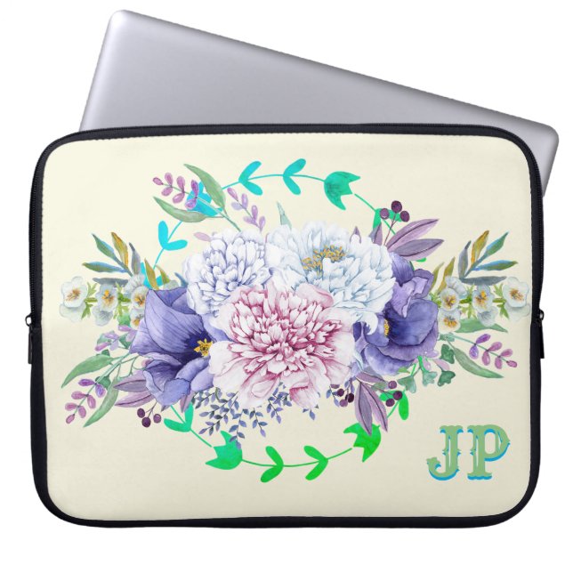 Funda Para Portátil Pastel Iniciado de Floral de bonito (Frente)