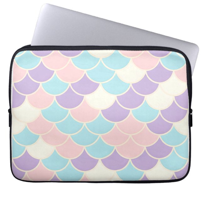 Funda Para Portátil Pastel Mermaid Scales Seamless Pattern (Frente)