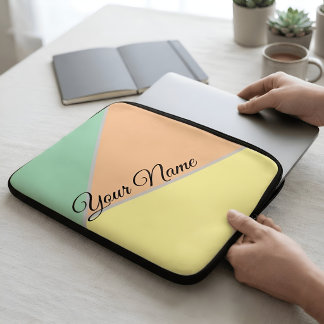 Funda Para Portátil Pastel Personalizado Estético Menta Melocotón Geom