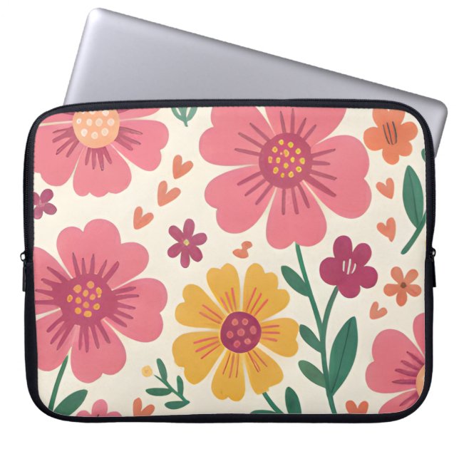 Funda Para Portátil Pastel Posy Whimsical Floral Pattern (Frente)