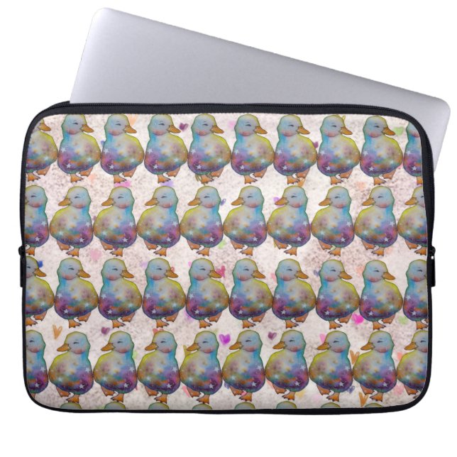 Funda Para Portátil Pato llamado Arcoíris (Frente)