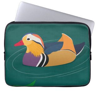 Funda Para Portátil Pato mandarín colorido arte digital moderno