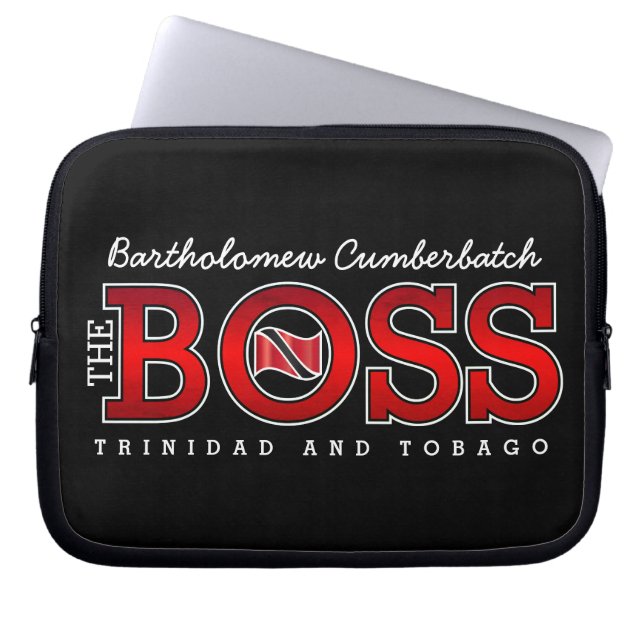 Funda Para Portátil Patriotic BOSS Trinidad and Tobago Flag and NAME (Frente)