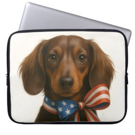 Funda Para Portátil Patriotic Dachshund