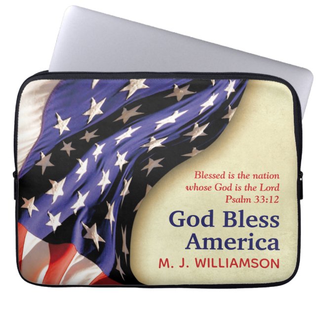 Funda Para Portátil Patriotic DIOS BENDIGO AMÉRICA Personalizado (Frente)