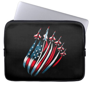 Funda Para Portátil Patriotic USA Flag Fighter Jets Boys 4 de julio