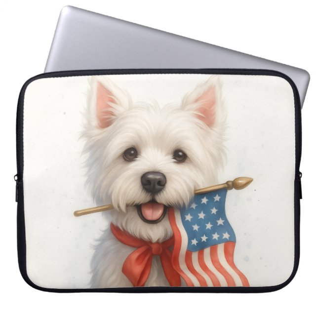 Funda Para Portátil Patriotic Westie (Frente)