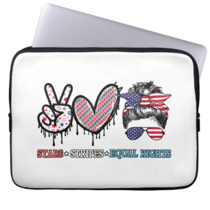 Funda Para Portátil Patriótico de la Bandera Estadounidense divertida