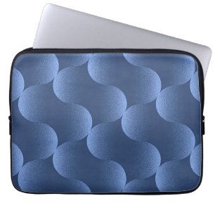Funda Para Portátil 💙 Patrón abstracto azul calma tech moderna 💙