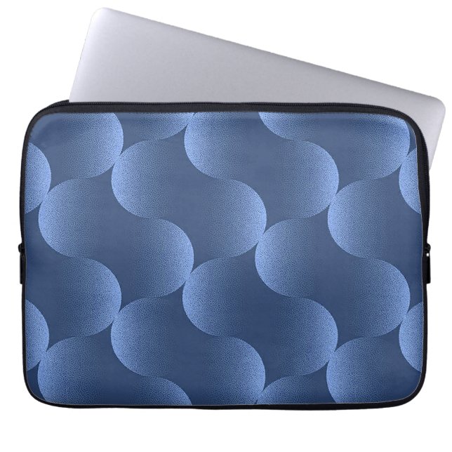 Funda Para Portátil 💙 Patrón abstracto azul calma tech moderna 💙 (Frente)