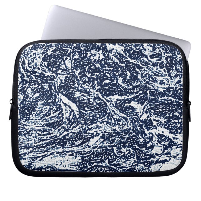 Funda Para Portátil Patrón abstracto azul oscuro (Frente)