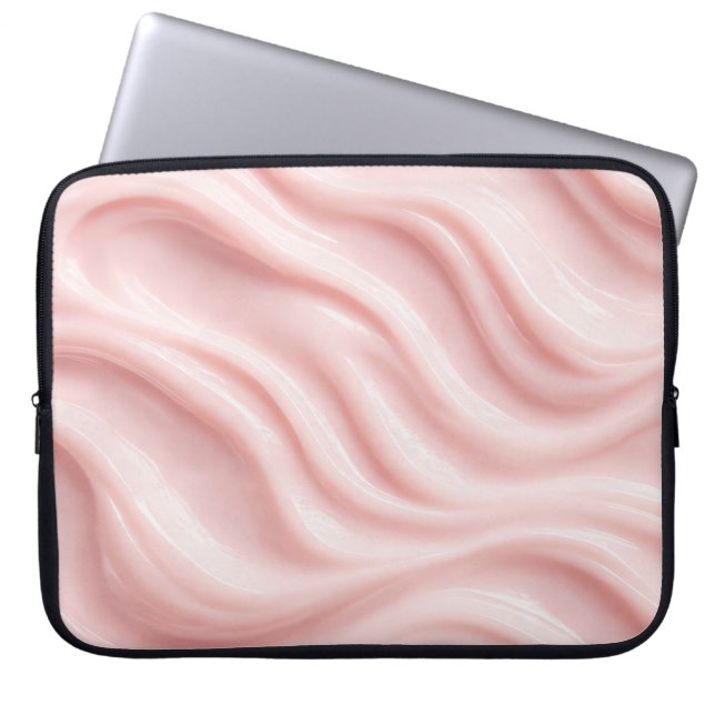 Funda Para Portátil Patrón abstracto de crema rosa (Frente)