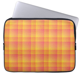 Funda Para Portátil Patrón abstracto de cuadros rojos y amarillos