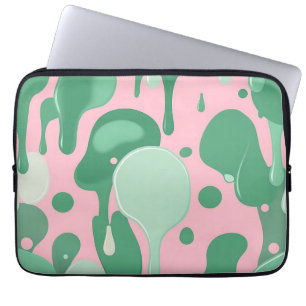 Funda Para Portátil Patrón abstracto de goteo derretido verde menta ro