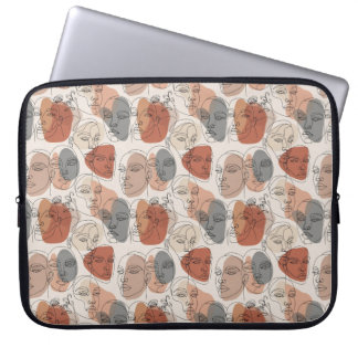 Funda Para Portátil Patrón abstracto de rostro femenino