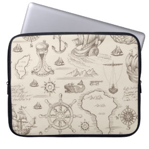 Funda Para Portátil Patrón abstracto e ininterrumpido de vintage sobre