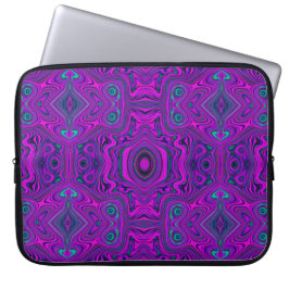 Funda Para Portátil Patrón abstracto magenta y negro retro alucinante