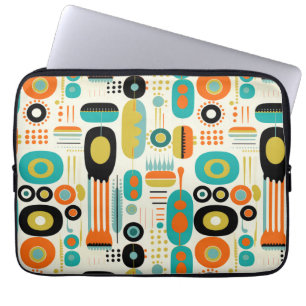 Funda Para Portátil Patrón abstracto moderno de mediados de siglo Colo