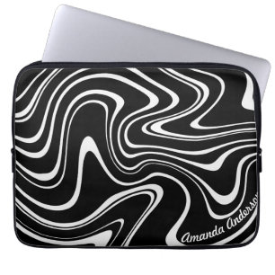 Funda Para Portátil Patrón abstracto negro y blanco - Personalizable!