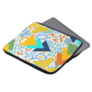 Funda Para Portátil Patrón abstracto retro colorido Amarillo azul