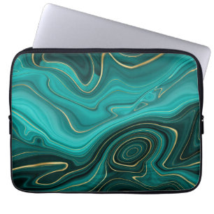 Funda Para Portátil Patrón abstracto turquesa de lujo glamour