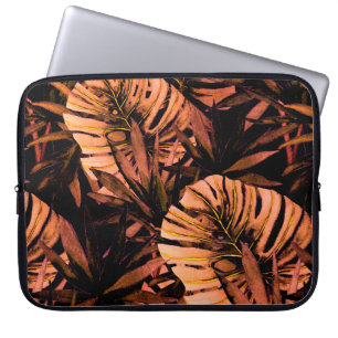 Funda Para Portátil Patrón acuarela sin costuras con hojas tropicales: