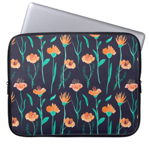 Funda Para Portátil Patrón acuarela sin fisuras con hojas y fantasías