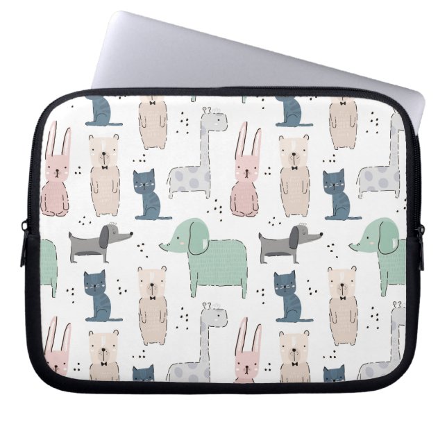 Funda Para Portátil Patrón animal de bebé de Pastel Cutel (Frente)