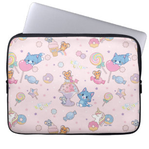 Funda Para Portátil Patrón Anime Tom, Jerry y Tuffy Candyland