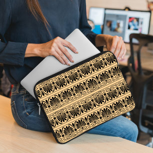 Funda Para Portátil Patrón Árabe Mediterráneo Griego Marrón