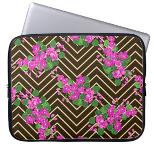 Funda Para Portátil Patrón ardiente e inquebrantable en flores dulces.