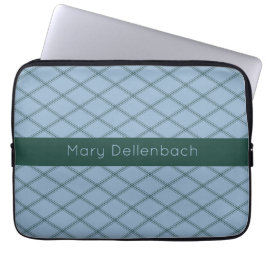 Funda Para Portátil Patrón Art Deco de pizarra con banda de nombres de