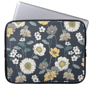 Funda Para Portátil Patrón artístico floral, sin fisuras.
