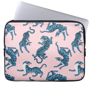 Funda Para Portátil Patrón asiático del tigre azul